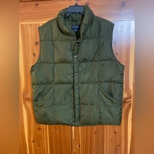 Lands' End Olive Green Quilted Vest large 42-44
